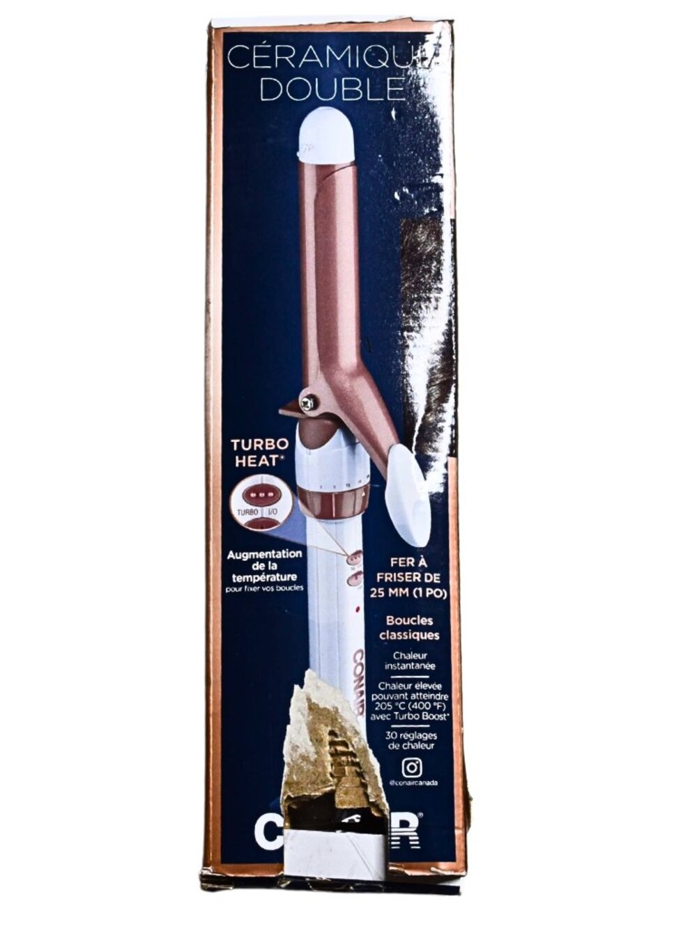CONAIR | Double Ceramic Curling Iron 1 Inch ( 25 mm ) Standard Barrel
